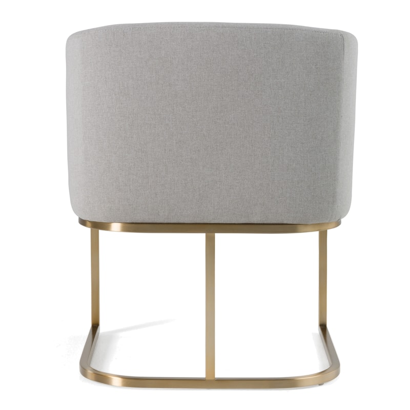 Modrest Yukon Modern Light Grey Fabric & Antique Brass Dining Chair