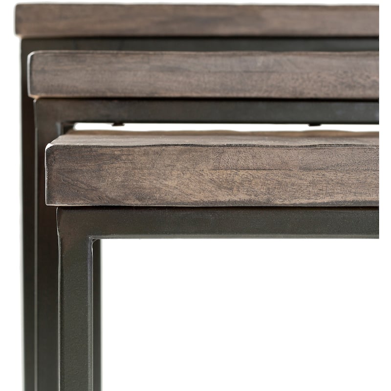 Bistra Wood Modern Nesting Table Set - 26"H x 16"W, 24"H x 14"W, 22"H x 12"W