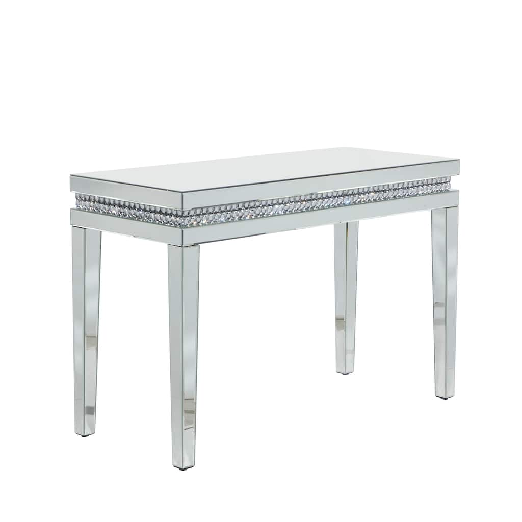 Glass Mirrored Console Table - Silver - Roche River Decor - 20"W x 47"L x 32"H