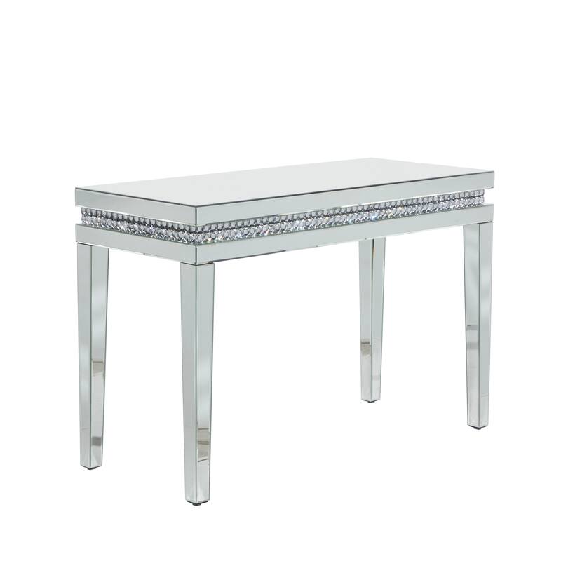 Glass Mirrored Console Table - Silver - Roche River Decor - 20"W x 47"L x 32"H