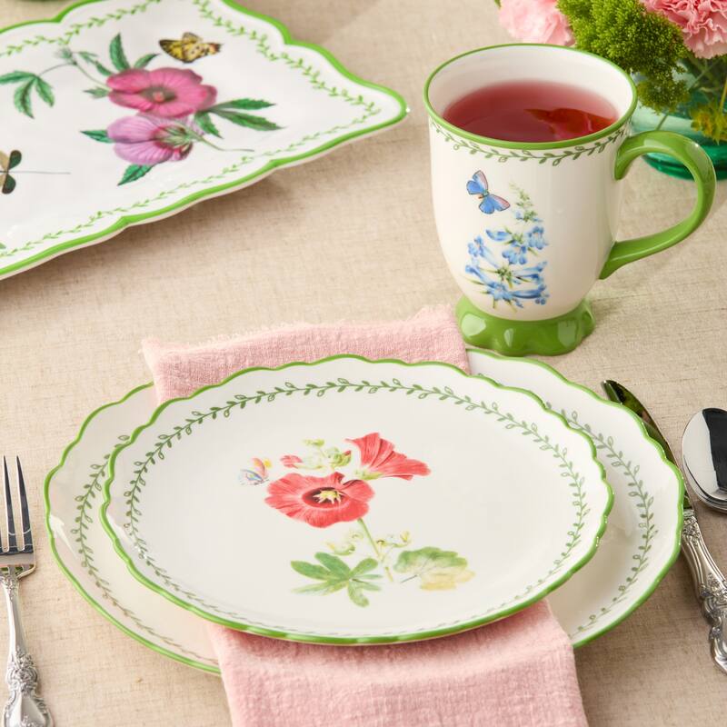 Certified International Mirabella 16 Piece Dinnerware Set, Service for 4 - 10.50"L x 10.50"W x 1.00"H