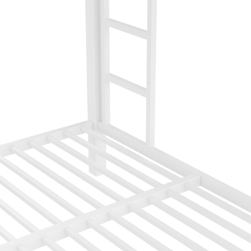 Full XL Over Queen Bunk Bed for Teens, Adults with Dual-Side Ladders