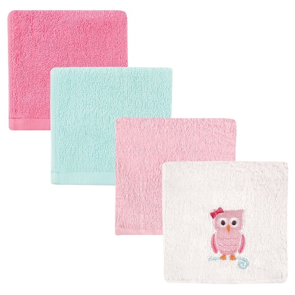 slide 1 of 1, Luvable Friends Baby Girl Super Soft Cotton Washcloths, Owl, One Size - Owl - One Size One Size - Owl