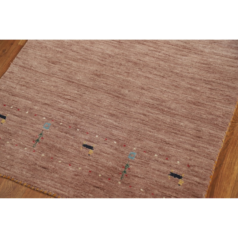 Tribal Gabbeh Indian Runner Rug Handmade Brown Oriental Wool Carpet - 2'8" x 10'0"