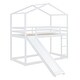 preview thumbnail 8 of 14, Twin Over Twin Bunk Bed with Playhouse Roof, Slide, and Ladder