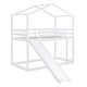 preview thumbnail 24 of 46, Twin Over Twin Bunk Bed with Roof, Slide & Ladder, Playhouse-Inspired Design, Safe & Fun, Multiple Installation Options, Grey