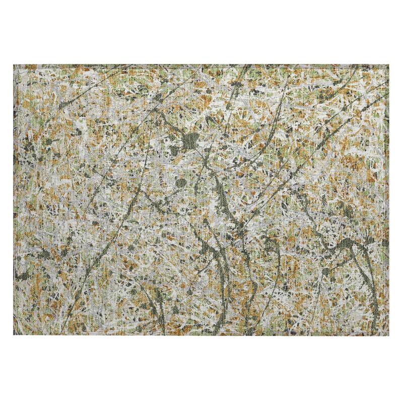 Machine Washable Indoor/ Outdoor Modern Splatter Chantille Rug
