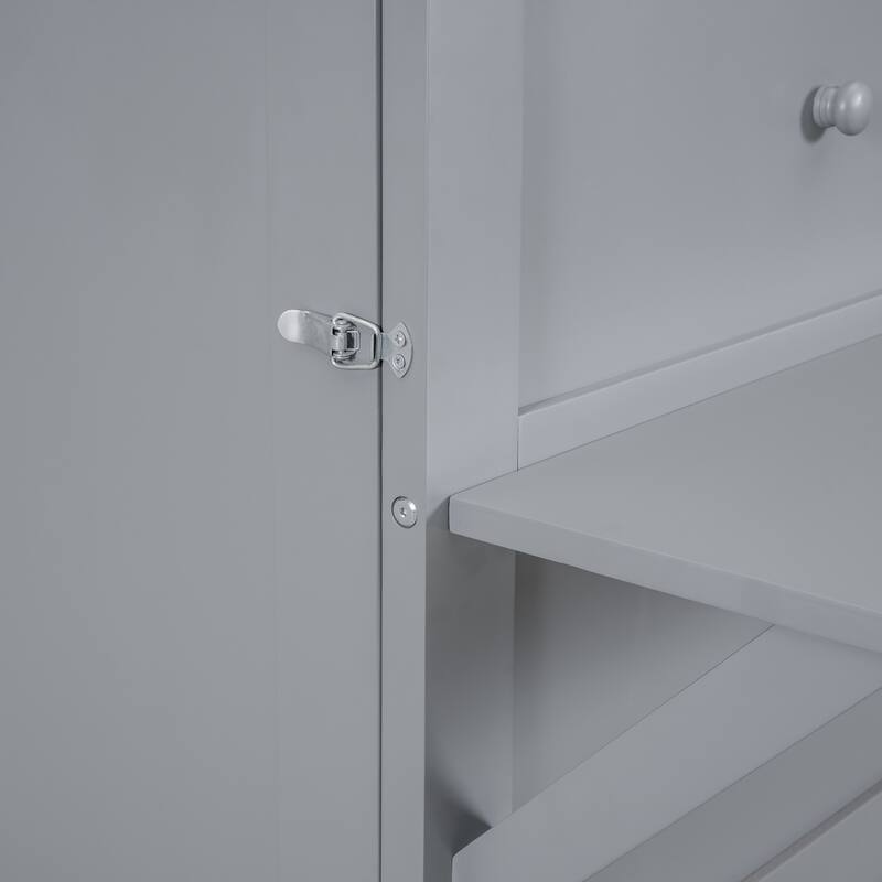 Queen Size Foldable Murphy Bed Convertible Wall Cabinet Bed with USB Ports, Dual Power Outlets and Sliding Side Tables