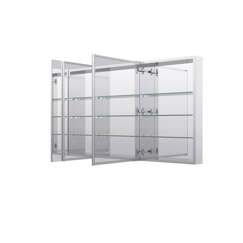 52''/56''W X 30''H Recessed Or Surface Wall Mount Bathroom Medicine Cabinet With Adjustable Glass Shelves