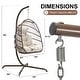 preview thumbnail 4 of 53, Oversized 1-Person Foldable Hanging Egg Chair - Wicker Swing Chair with Stand, Portable for Indoor Outdoor Patio