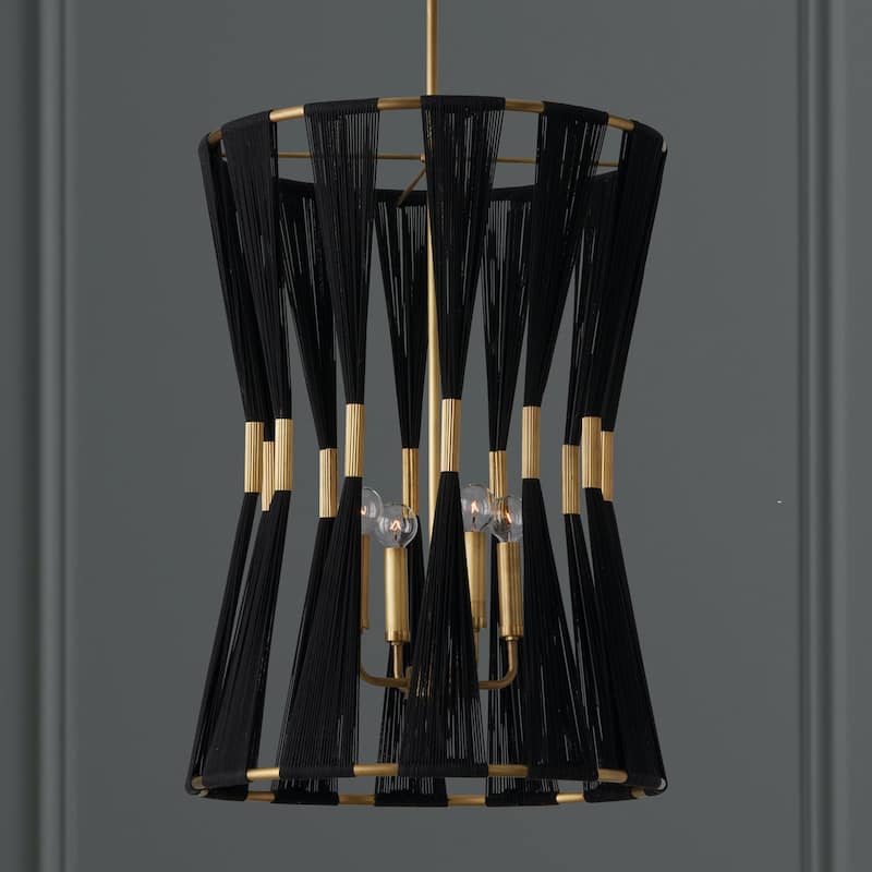 Bianca 19.5" 4-light Patinaed Brass Foyer Pendant