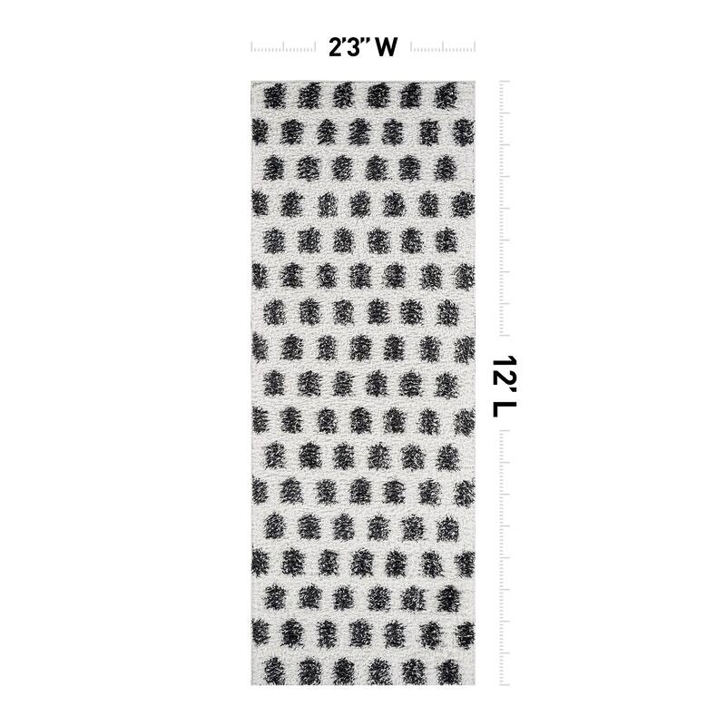 Scandinavian Arrow Shag Rug - Modern Look - Anthracite Dark Gray - Easy Maintenance
