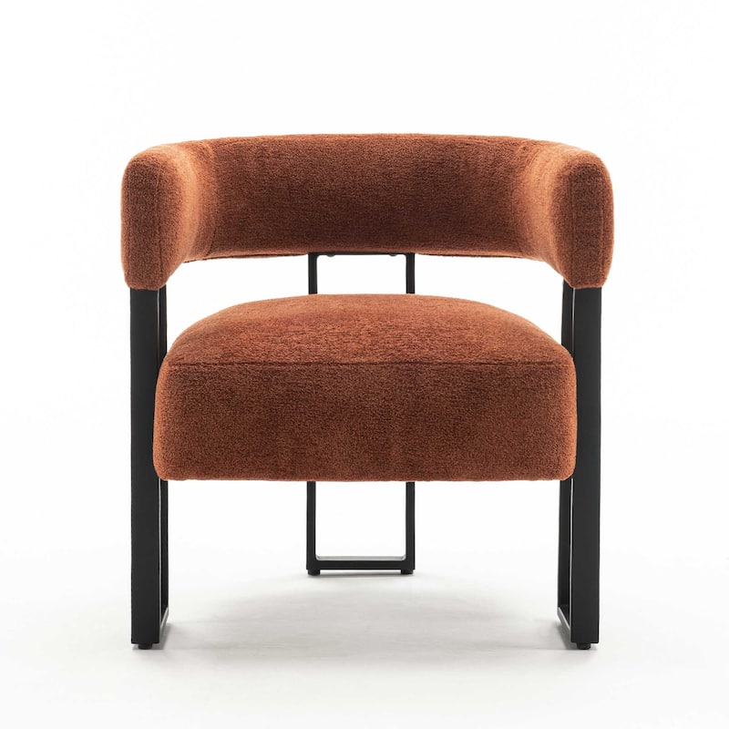 Upholstered Teddy Velvet Accent Chair, Modern Boucle Armchair