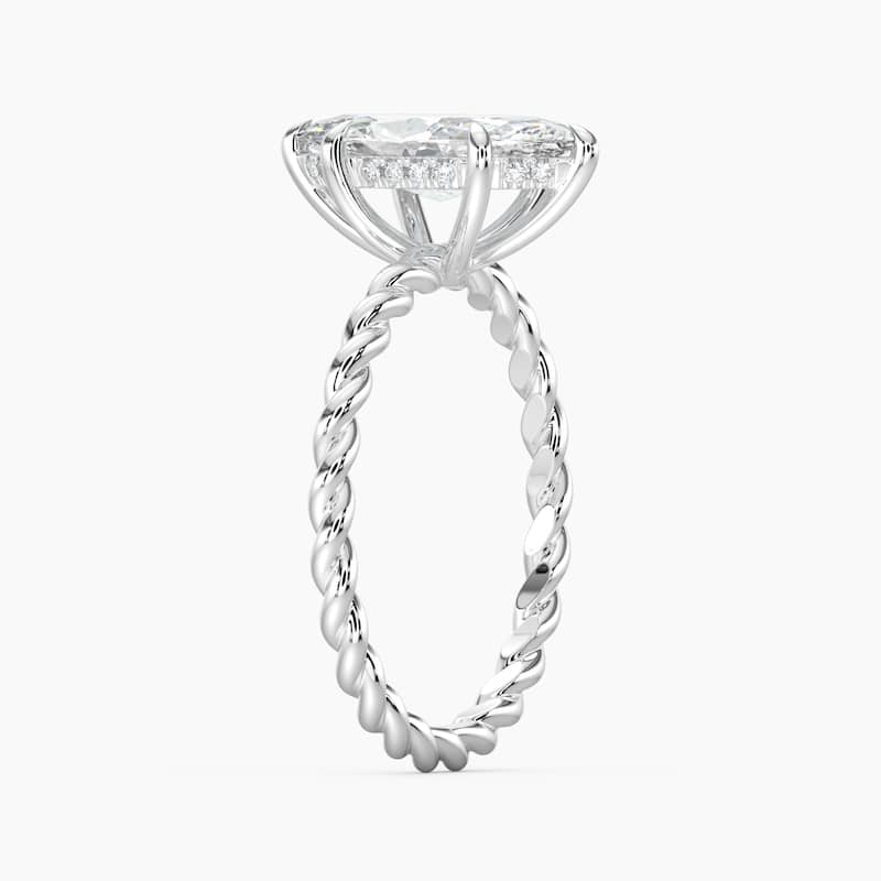 Auriya 14k Gold Lab Grown Marquise Diamond Twisted Hidden Halo Engagement Ring 1.00 to 5.00 ct. tw. (F-G, VS)