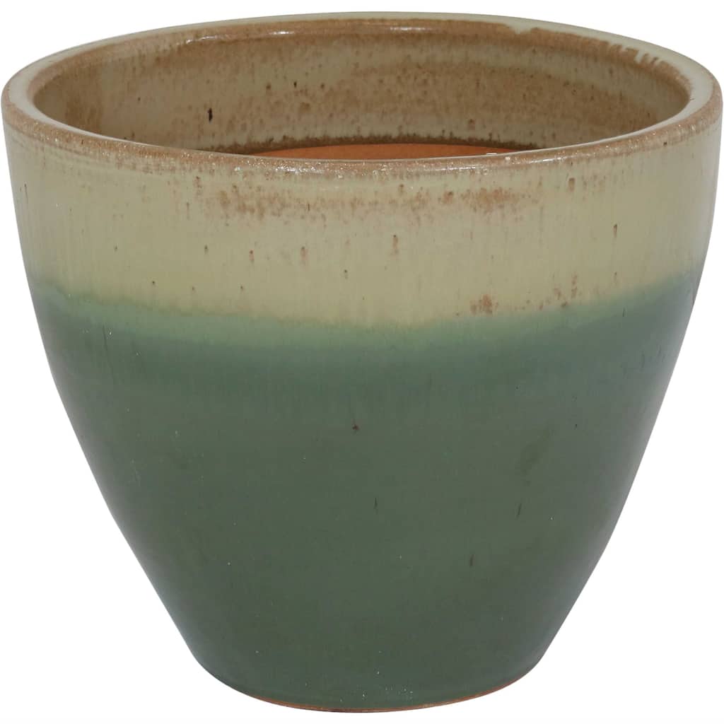Sunnydaze Resort Glazed Ceramic Planter 13-Inch