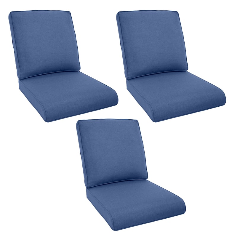 Pocassy 22x25x4" Outdoor Cushion for Swivel Chairs Sofa Set - Blue Cushion - 3 Set Seat & Back Cushion