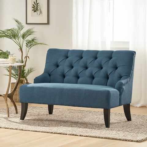 Nicole Polyester Blend Fabric Settee by Christopher Knight Home - 29.25"L x 43.75"W x 30.50"H