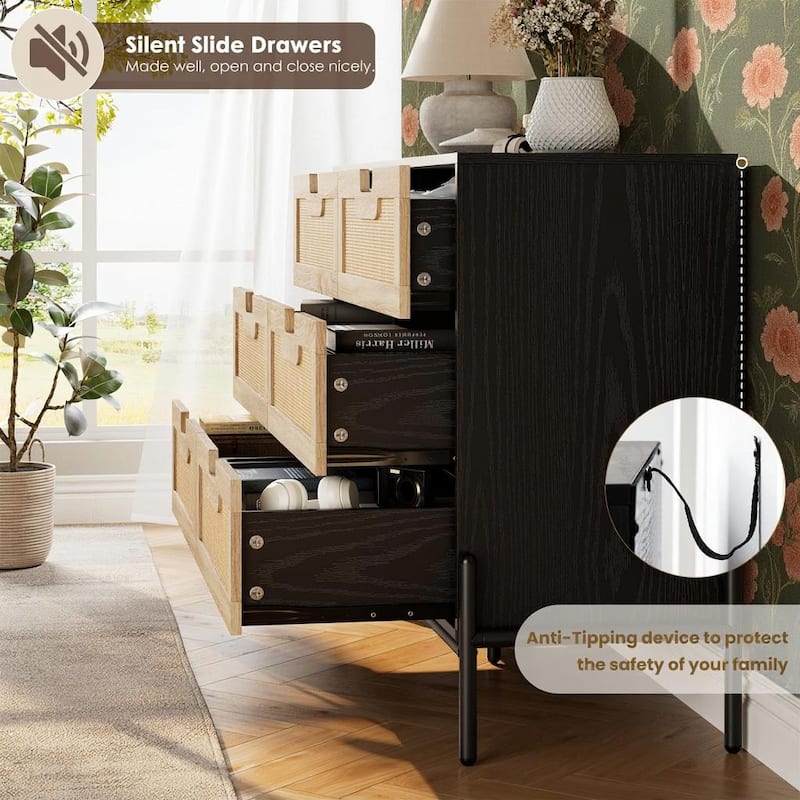 6 Rattan Openwork Grip Chest, with Storage