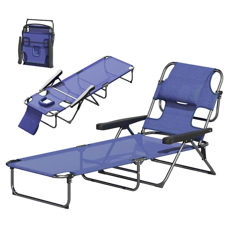 Folding Lounge Chair with Reclining Back