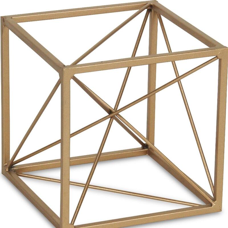 HomeRoots 6" Gold Metal Cube Sculpture - 6' X '6' X '6