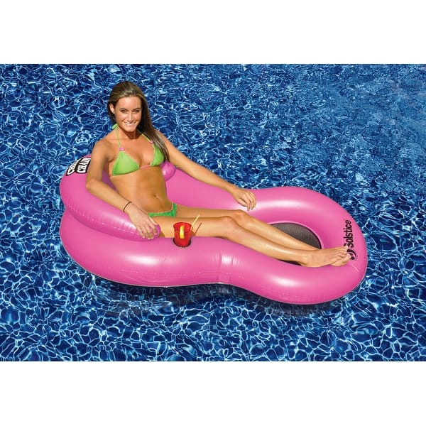 61 Inflatable Pink Chill Swimming Pool Floating Lounge Chair Overstock 16540909