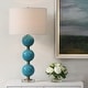 preview thumbnail 2 of 6, Uttermost Palawan Blue Glaze Table Lamp - 31.25" H X 17" W X 17" D