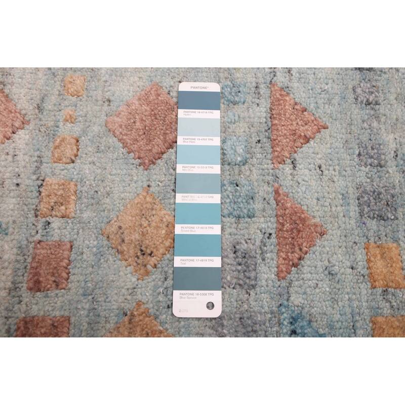 ECARPETGALLERY Hand-knotted Tangier Light Blue Wool Rug - 8'0 x 9'7