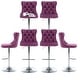 preview thumbnail 35 of 76, Swivel Velvet Bar Stools Sliver Pesdestal (Set of 6) Set of 6 - Purple Velvet