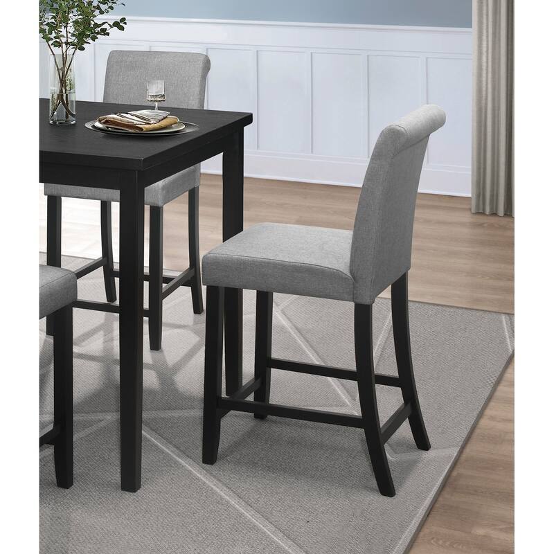 5 Piece Counter Height Dining Table Set, Wooden Kitchen Dining Table Set with Square Table and 4 Upholstered Dining Chairs