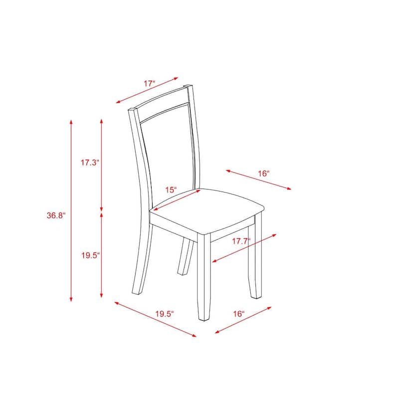 Modern Dining Chairs Set of 2 - Light Tan Linen Fabric Seat & Walnut Finish