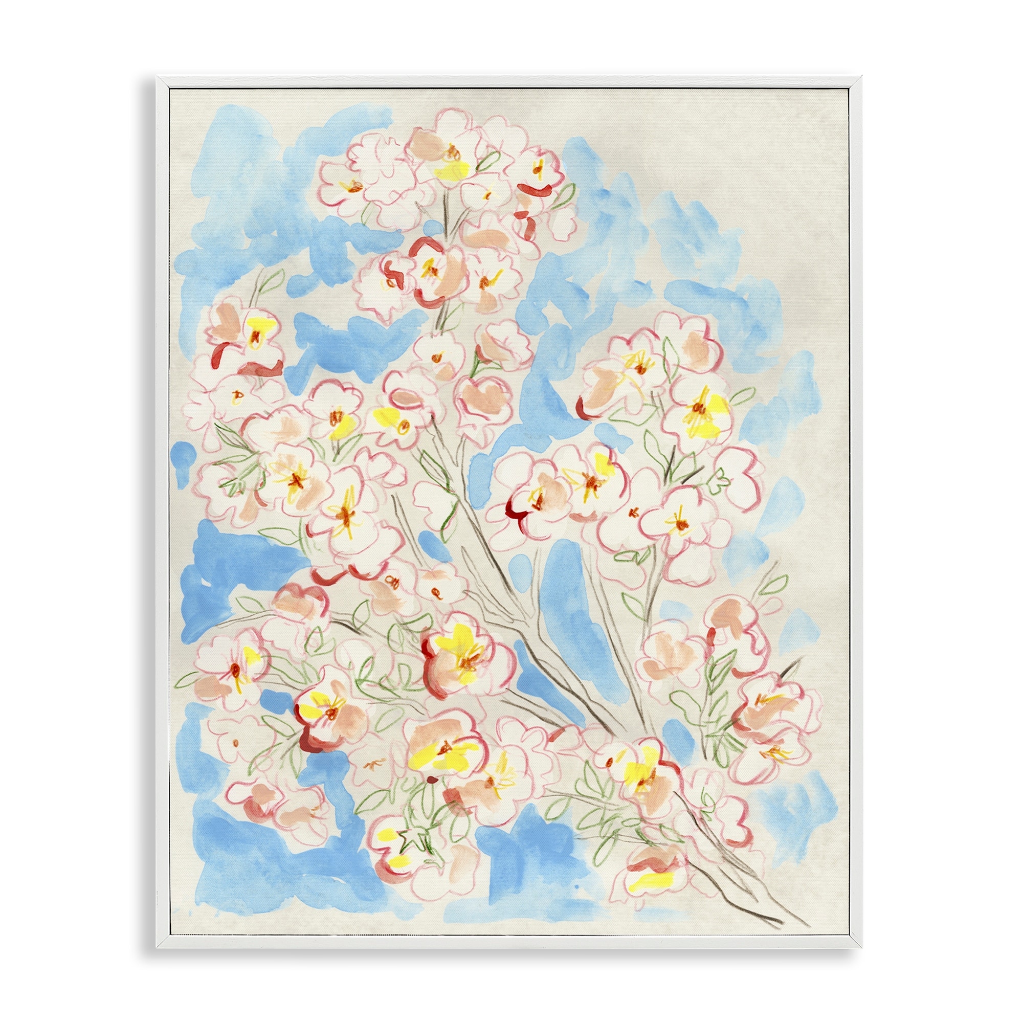 Stupell Simple Branch Sketch Framed Giclee Art Design By June Erica Vess