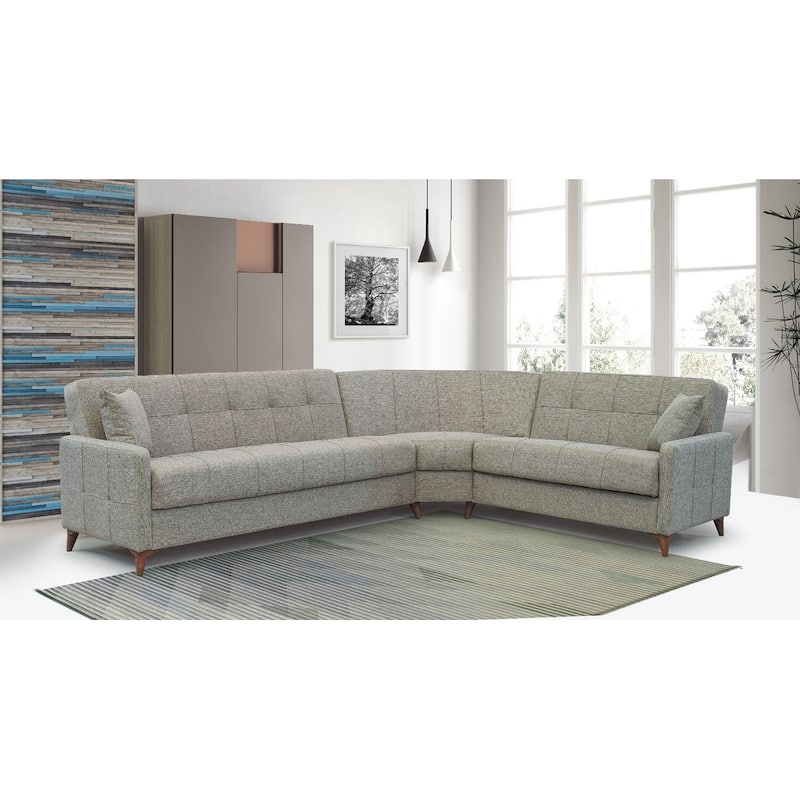 Nazim Fabric Convertible Sleeper Sectional Sofa - Beige