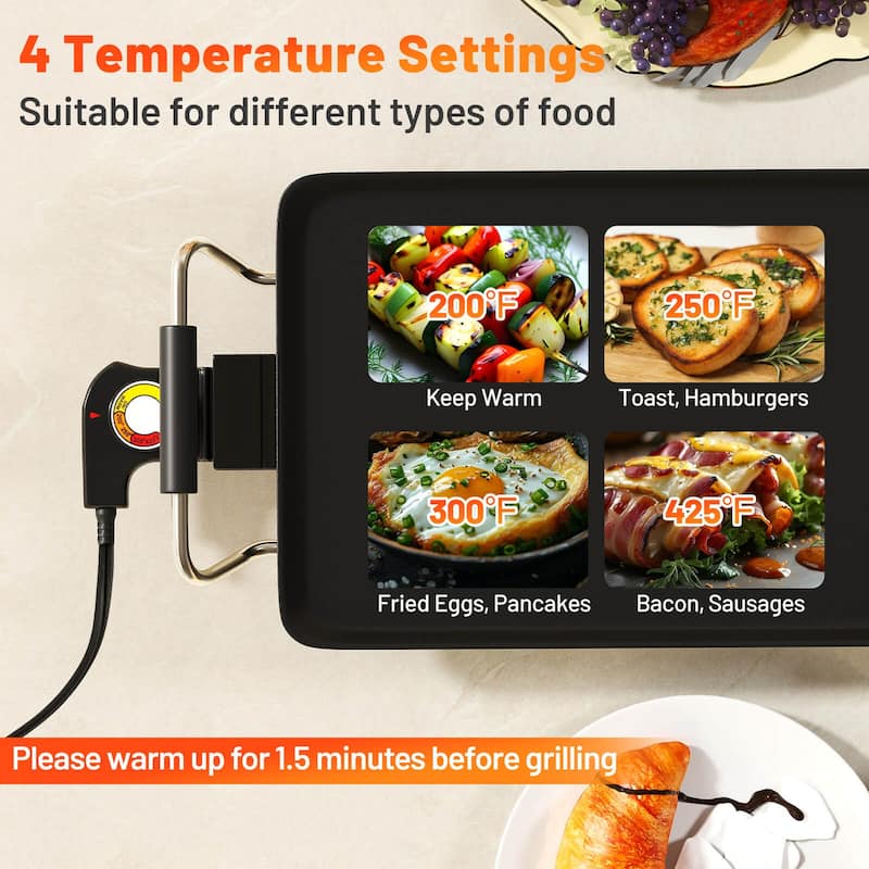 Costway 27" Large Electric Griddle with Adjustable Temperature