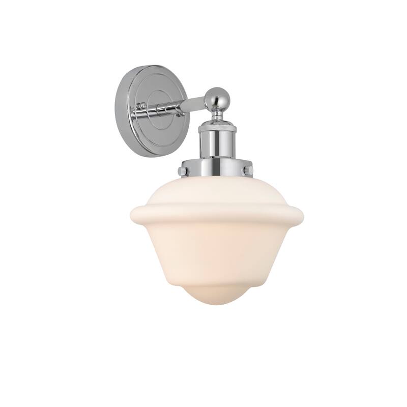 Innovations Lighting 616-1W-10-7 Oxford Sconce Oxford 10" Tall Wall - Polished Chrome / Matte White