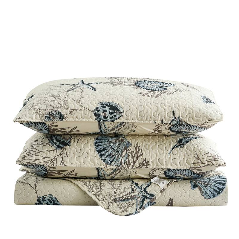 3-piece Striped Quilt Set Reversible Coverlets Bedding Set