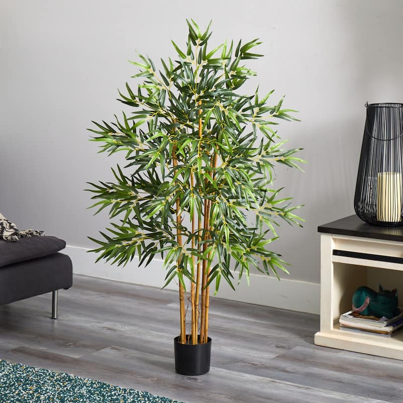 4ft Bamboo Silk Tree - Faux Indoor Plant for Home Decor & Asian Themed Design - 4ft.