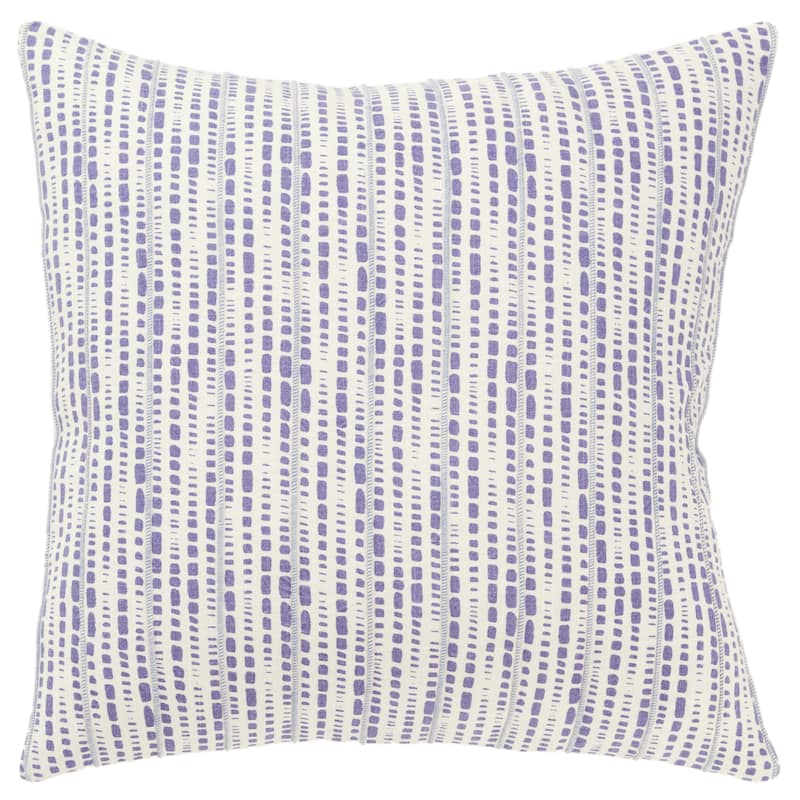 Rizzy Home Transitional Ivory Decorative Pillow Cover 20" x 20" - Ivory/Violet