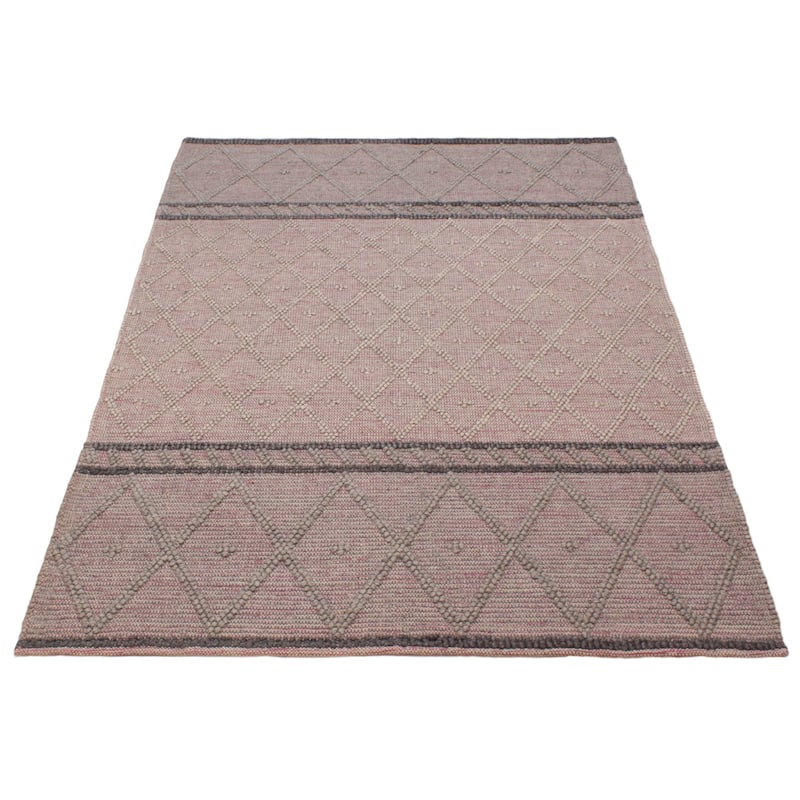 ECARPETGALLERY Braid weave Sienna Grey Wool Rug - 6'1 x 8'10