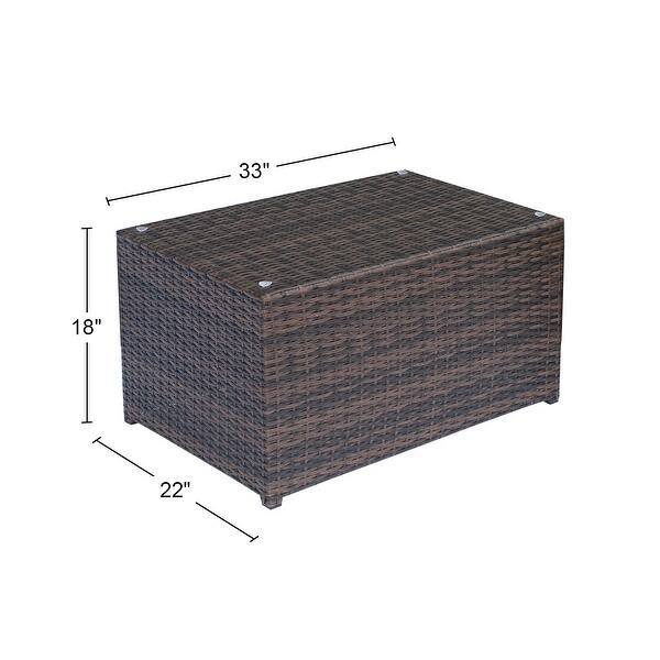 6 Piece Patio Sectional Set with Cushions in Espresso and Olefin Gray