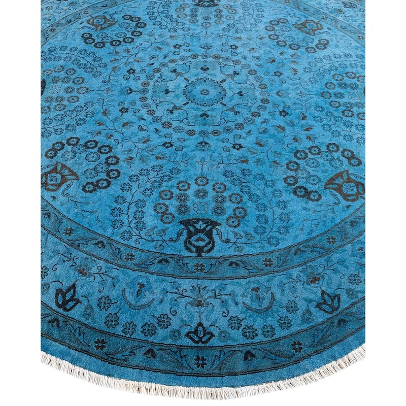 Fine Vibrance, One-of-a-Kind Hand-Knotted Area Rug - Blue, 6' 0" x 6' 1" - 6' 0" x 6' 1"