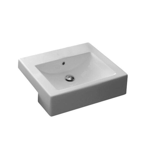 Nameeks 8007/D Scarabeo 23-5/8" Ceramic Recessed Bathroom Sink with 1 / 3 Holes Drilled