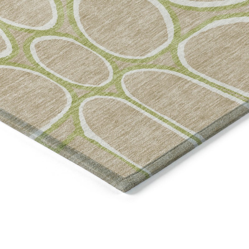 Machine Washable Indoor/ Outdoor Modern Bubbles Chantille Rug