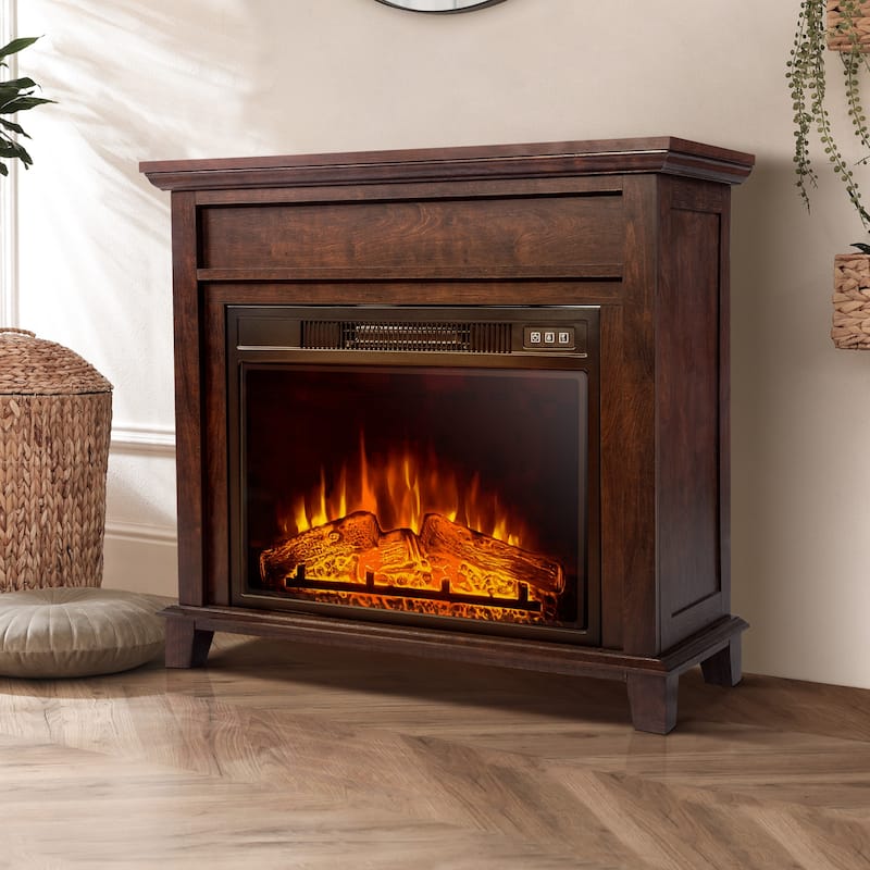 31.65'' /47.6'' Freestanding Electric Fireplace With Mantel