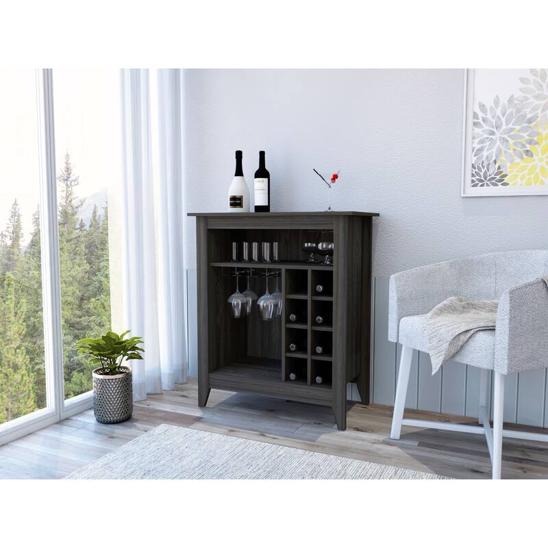 Bar Cabinet Castle With One Open Shelf And Six Wine Cubbies