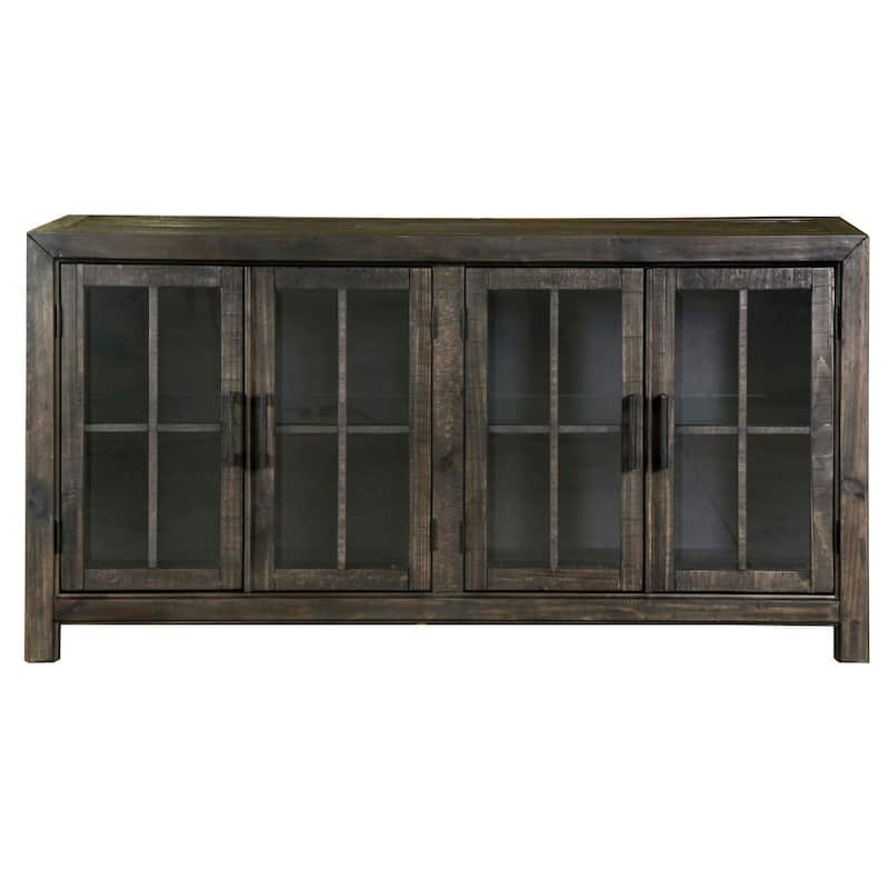 Magnussen Home Bellamy Peppercorn Buffet Curio - 66''W x 19''D x 34.5''H