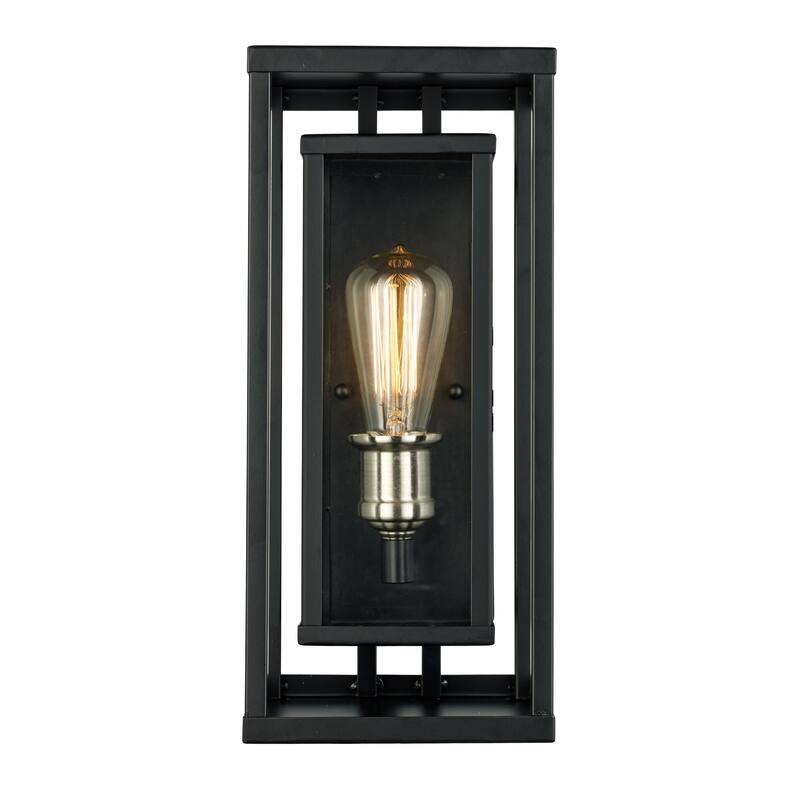 Trans Globe Lighting Showcase Single Light 15-1/2" Tall Outdoor Wall - Black / Brushed Nickel