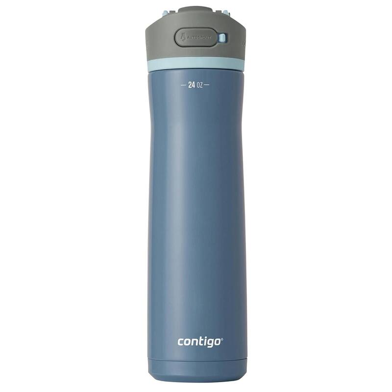 Contigo Wells Chill Stainless Steel 24oz Water Bottle with Autospout Straw Lid and Filter - Dark Ice
