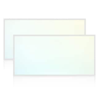 Luxrite 2x4 FT LED Flat Panel Light, 30/40/50W, 3 CCT 4000K-6500K, 3750/5000/6250 Lumens, 0-10V Dimmable, ETL DLC 2-Pack