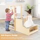 preview thumbnail 14 of 21, Costway Kids Art Center Wooden Table Bench Set Adjustable Double-Sided - See Details