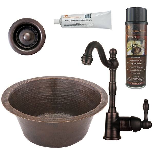 slide 1 of 15, Premier Copper Products Bar Sink, Faucet and Accessories Package